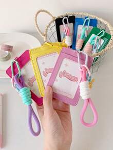 1 buah Dompet Kartu Kulit PU Transparan untuk Kembali ke Sekolah, Kartu Identitas, Kartu Makan, Kartu Kerja, Kartu Akses Pelajar, Kartu Kampus - MultiWarna - View 6