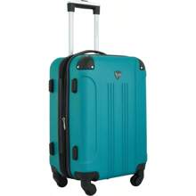 Teal Hardside Expandable Spinner Luggage Set 3 Piece Travel Suitcases For Airplane Trips Lightweight Durable Aluminum Alloy Exterior With Smooth Rolling Wheels