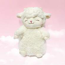 MINISO 暖白色站立羊絨毛玩偶，柔軟如雲，暖白色，觸感舒適，閉眼微笑，超級可愛。(1件) - 白色 - 查看 1