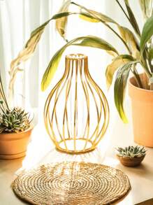 1 Pezzo Vaso in metallo lavorato a mano - Forma geometrica sferica traforata minimalista moderna, centrotavola in stile artigianale per composizioni floreali, decorazione per matrimoni/casa/ufficio, stile rustico di fattoria adatto per tutte le stagioni