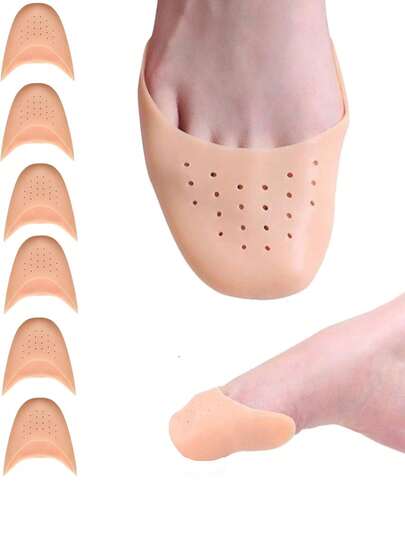 4 piezas Protector de silicona para los dedos de los pies con agujeros transpirables - Almohadillas de gel cómodas para tacones altos, zapatos de ballet y zapatos de punta, utilizados para tacones altos, almohadillas para los dedos de los pies, tapas de gel para los dedos de los pies, cubiertas reutilizables para los dedos de los pies, utilizadas para aliviar el dolor femenino