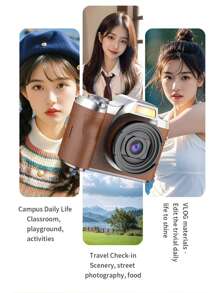1080P HD Digital Camera With 48mp And Flash, USB Charging Retro Design, Compact For Travel And Daily Photography