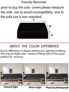 1 件弹力沙发套，防滑全覆盖沙发座套，4 季通用沙发垫套，毛绒布艺加厚沙发毯，可机洗，防尘，宠物友好，装饰性沙发保护套，可调节，适用于转角沙发、卧室、办公室、客厅、L 型沙发和 1/2/3/4 座 - 深灰色 - 查看 12