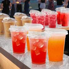 FookmeKag 100 Set Clear Plastic Cups, 12/16/20/24 OZ Disposable Iced Coffee Cups , Smoothie Cups, PET Crystal Party Cups, Cold Beverages Drinking Cups For Thanksgiving, Halloween, Christmas - dung tích - Xem 10