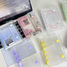 Pasta de argolas transparente M5, 20 capas dupla face, livro de adesivos transparente, conjunto de cadernos de fichário faça você mesmo, papelaria, material escolar, material de volta às aulas - Multicolorido - Ver 7