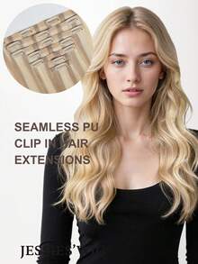jessie's wig 杰西假发7件套，16个夹子，直发夹式接发，真人发，天然原生发，双层缝制，适合女性日常佩戴，易于佩戴，挑染款，P18/22/60# - SP18/22 - 查看 1