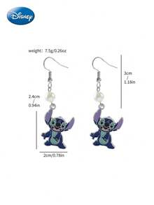 2PCS Disney Officially Licensed Lilo & Stitch Jewelry Cute Cartoon Earrings Fashion Accessories Perfect Thanksgiving Christmas Holiday Birthday Gifts For Friends And Family Collectible Cute Jewelry For Women Girl