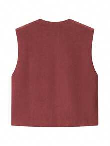 Cowgirl Vest Western Outfit For Women Embroidery Faux Suede Vest Cropped Cardigan Boho Top - Brown - View 2