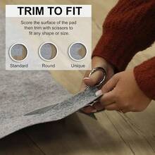 2x 8 1/8 Low Profile Non  Rug Pad Felt+ Rubber Pper, Great For Igh Traffic Areas - Safe For All Floors, Grey - 2'+x+8'1"+(Rectangular) - View 3