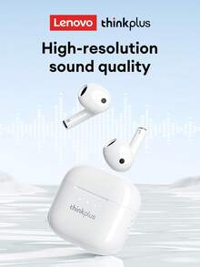 Lenovo Auriculares Bluetooth  LP23, de media oreja con sonido estéreo de alta fidelidad y micrófono sensible, llamadas de voz de alta definición, cancelación inteligente de ruido, modo dual de música y juegos, sincronización audiovisual de baja latencia, auriculares inalámbricos de larga duración para teléfonos inteligentes y computadoras