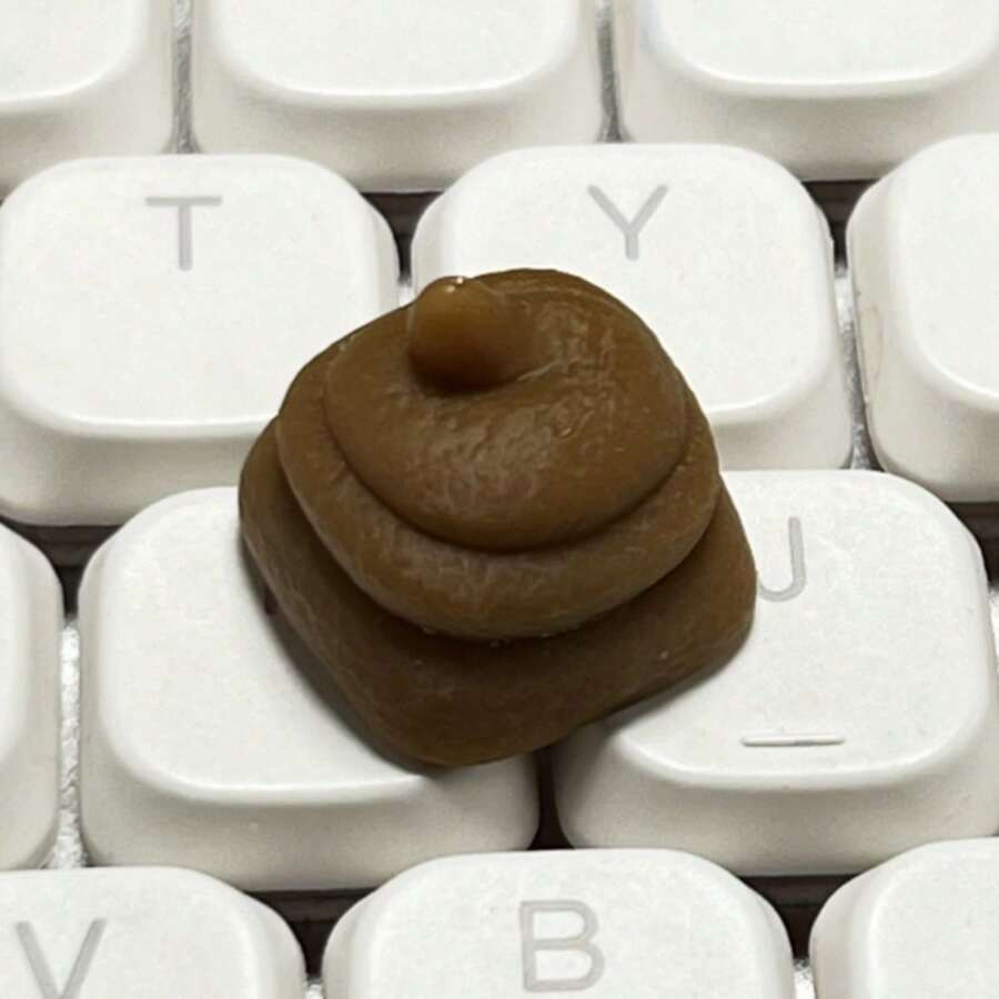 1 szt. Spersonalizowana i urocza klawiatura mechaniczna z symulacją parodii kupy, nakładki na klawisze z osią krzyżową, wysokość OEM, materiał ABS, starannie wykonany zamiennik klawisza ESC, prezent na akcesoria komputerowe DIY