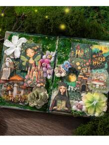 50张/包复古奇幻童话世界和纸防水垃圾日记本剪贴簿装饰工艺剪贴簿贴纸 50design Partten - 彩色 - 查看 9