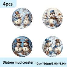 1 set/4 buc/6 buc/300 buc suporturi de pahare cu model de fulg de zăpadă de iarnă, suporturi de pahare cu noroi de diatomee, suporturi de pahare pentru cafea, decorațiuni multi-ocazie pentru casă și restaurant, cadouri zilnice, decorațiuni de masă, decorațiuni zilnice, decorațiuni pentru petreceri tematice