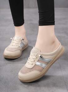 女士休闲夏季低帮网眼凉鞋，透气轻便，时尚妈妈鞋，米色 - 296卡其 - 查看 6