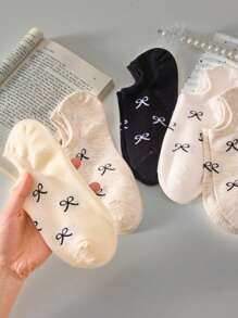 10 双女士可爱蝴蝶结简约船袜隐形袜适合春夏季