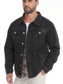 Men's Casual Washed Denim Jacket, Spring/Autumn