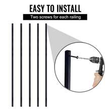 Wrought Iron Baluster, 44 Inches Satin Black Iron Balusters For Staircase, 1/2" Square Metal Railing Staircase Balusters Hollow Stair Spindles