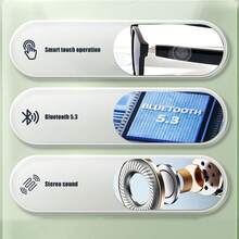 Lunettes de soleil Bluetooth GS08, charge magnétique, musique et appels en conduite, lunettes de soleil polarisées anti-lumière bleue, contrôle tactile