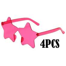 1-10副 - 无框五角星形眼镜，透明糖果色，派对眼镜，适合作为派对礼品，完美适用于泳池派对、海滩派对、夏季派对、生日派对、嘉年华、趣味活动或派对赠品（颜色随机）。