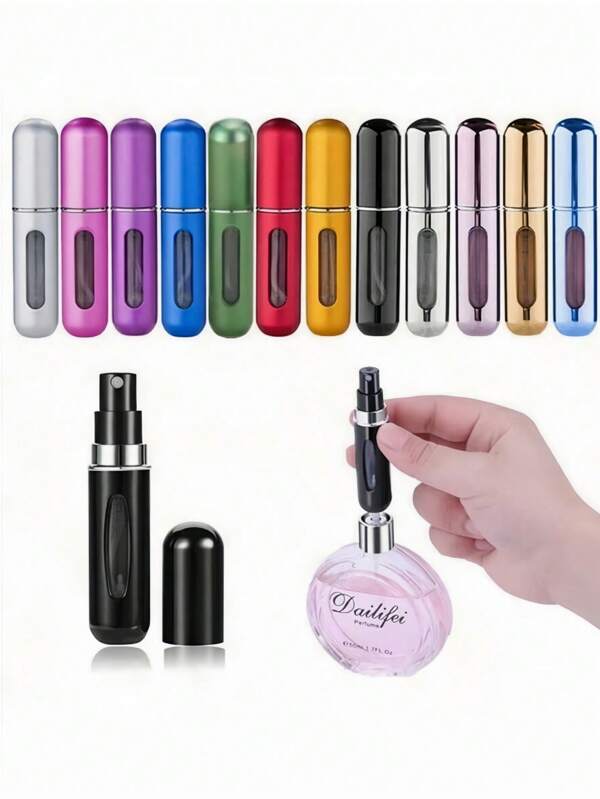 10pcs Perfume Refill Set, 5 Ml, Mini Perfume Storage Bottle, Bottle Spray Dispenser, For Storing Perfume, Moisturizing, Skin Care Products, Suitable For Daily Commuting, Dormitory, Travel, Business Trip, Business, Birthday, Dating, Festival Party, Dinner, Cocktail Party, Storage Accessories, Storage Accessories, Home Decoration, Travel Essentials, Back To School.