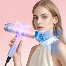 Powerful Ion Hair Dryer With 3 Gear Designs, Featuring Warm, Hot, And Cold Air, 220-240V Suitable For Straight And Curly Hair - Perfect For Home, Travel, And Hair Salons. Comes With 5 Hair Care Accessories For A Better Experience - UK Plug(220-240V) - View 2