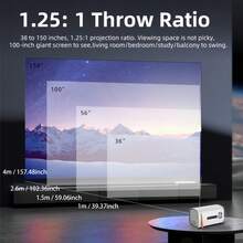 HD Projector - 720P Home Theater For Bedroom Movies & Office Presentations, Enhanced Gaming Experience, Compact Gift-Ready Projector Built In Audio - EU C Type Plug(220-240V) - View 7