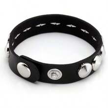 Eigso 3 Pcs Leather Punk Bracelets Men Women Of Rock Rivet Wrap Retro Spike Bracelet Adjustable - Black-6 Pcs 3 - View 5
