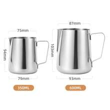 1 件不锈钢牛奶起泡壶，适用于卡布奇诺、拿铁艺术、浓缩咖啡的牛奶起泡器 - 非常适合牛奶起泡和咖啡装饰，适合家庭或咖啡馆使用 - 銀色 - 查看 6