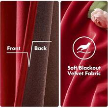 2 Panels Blackout Curtains Solid Soft Grommet Mustard Yellow Thermal Insulated Soundproof Room Darkening Curtains/Drapes/Panels Fall Living Room Bedroom 52 X 90 Inch - 紅色 - 查看 4