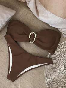 Traje de baño tipo bandeau de un solo color sexy de la marca Polovedo