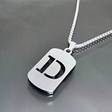 26 Letter Necklace Personalized Gift Titanium Steel Necklace Non-Fading Unisex Ins Sweater Chain Couple Sweatshirt Collarbone Chain Accessories - D - 查看 13