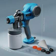 Tilswall färgsprutsystem, färgsprutpistol med 4 munstycken och 3 sprutmönster, 700 ml, justerbart färgflöde, elektrisk sprutpistol för staket, skåp, väggar, tak, möbler - EU C typkontakt (220-240V) - Visa 7