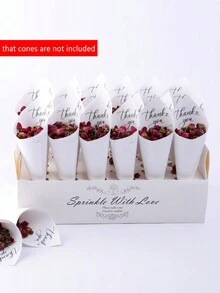 1 个锥形支架，白色和牛皮纸五彩纸屑锥形支架托盘 30 孔，花瓣锥形支架支撑婚礼派对礼物生日毕业生日装饰派对装饰单身派对夏季海滩返校学校用品房间装饰