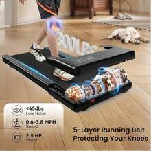 2 In1 Walking Pad 300lbs Capacity, Under Desk Treadmill, For Home/Office - 美規B型插(110-127V) - 查看 4