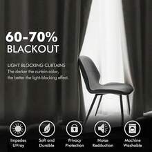 2 Panels Blackout Curtains Solid Soft Grommet Mustard Yellow Thermal Insulated Soundproof Room Darkening Curtains/Drapes/Panels Fall Living Room Bedroom 52 X 90 Inch - 象牙 - 查看 4