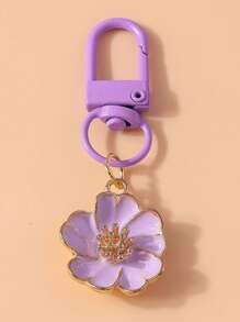 彩色花朵钥匙扣：精致可爱的饰物，适用于包包和钥匙，珐琅花朵设计，风格多样，多色甜美少女马卡龙色调，完美的小礼物钥匙扣，适用于包包、汽车配件，适合女士