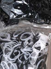 1109 件女孩发饰套装，基本款尼龙马尾辫发带，黑棕色缎面发圈，中性色弹力橡皮筋头带，辫子制作器发型工具套装头饰日常发饰 - 彩色 - 查看 6