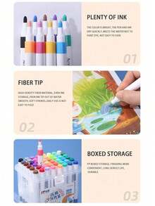 Marcadores de pintura acrílica multicolor, adecuados para la pintura de niños, resistentes al agua y de secado rápido, ideales para el grafiti de estudiantes, pintura de piedras, madera, cerámica, tela, lienzo, huevos de Pascua, sets de calabazas, manualidades DIY y garabatos de jardín de infantes - Multicolor - Ver 6