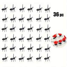6/24/36/60pcs Reusable Ant Shaped Toothpick/Fruit Dessert Fork, Snack Cake Appetizer Animal Forks, Party Fruit Picks Made Of Plastic Toothpicks - Black - View 1