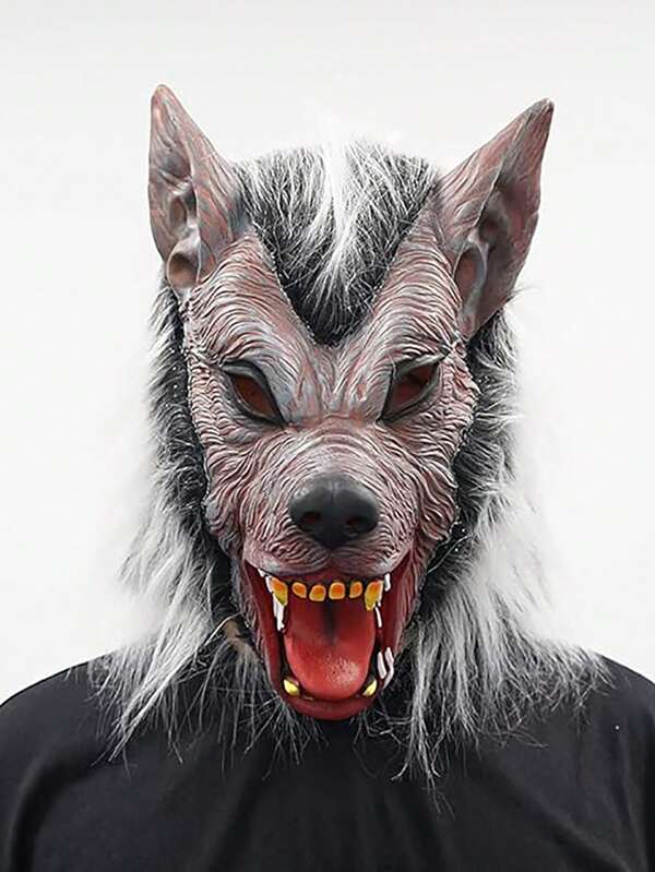 Máscara de hombre lobo atractiva, adecuada para fiestas de disfraces de Halloween y juegos de roles, máscara de Halloween, accesorios, regalos para hombres y mujeres, artículos de broma, máscaras de cabeza de lobo.
