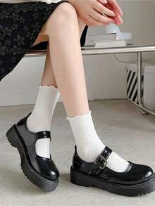 Women's Ruffled Crew Socks - Fashion Frill Trim Design, Perfect For Sneakers/Boots & Daily Wear - White - View 5