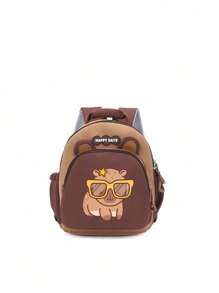 1pc卡通可爱水豚背包，可爱宝宝新款水豚背包，顺滑拉链，多种水豚图案，大容量多口袋，可放书籍、日用品、零食，适合青少年旅行和日常使用 - 卡皮巴拉雙肩包 - 查看 24