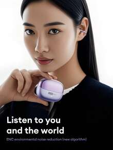 Lenovo 联想 LE302 新款蓝牙耳机，耳夹式非入耳式全环绕声，高品质立体声，低延迟音乐和游戏，定向音频，ENC 降噪，运动和跑步时佩戴舒适，开放式无线耳机兼容智能手机和电脑耳夹 - 彩色 - 查看 6