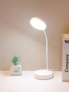 This LED Desk Lamp Is USB-Powered, With A Round Design, Portable And Compact. It Features 3-Color Dimming Function, And Is Easy To Fold And Bend, Suitable For Use In Bedroom, Nightstand, Small Desks, Dorms, Office Desks, And Other Spaces. - White - View 2