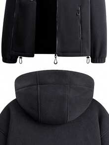 Men's Long Sleeve Autumn/Winter Thick Hooded Jacket, Casual & Fashionable Fleece Jacket