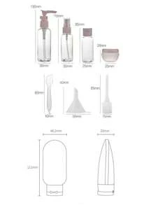 11 件套 2 个 71 盎司便携式可再填充瓶旅行套装洗漱用品沐浴和清洁独立瓶 - 彩色 - 查看 2