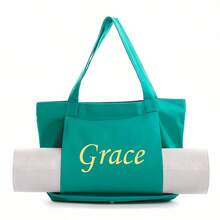 Personalised Large Name Organic Yoga Tote Bag, Script Font, Custom Yoga Bag, Yoga Mat Bag, Pilates Bag, Meditation Bag,Tote Bag,Monogram Bag,Monogram Tote,Personalise Tote,Personalised Bag,Personalized Bag,Personalised Tote,Gift For Her,Yoga Bag,Monogram Yoga Bag,Custom Yoga Bag,Yoga Tote Bag,Personalised Yoga - Multicolor - View 12
