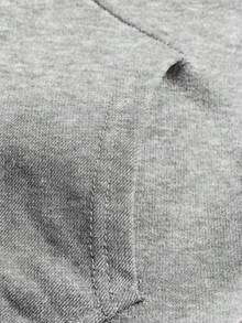 1件装 青少年男童宽松休闲运动百搭小熊印花连帽卫衣外套，秋冬季 - 灰色 - 查看 6