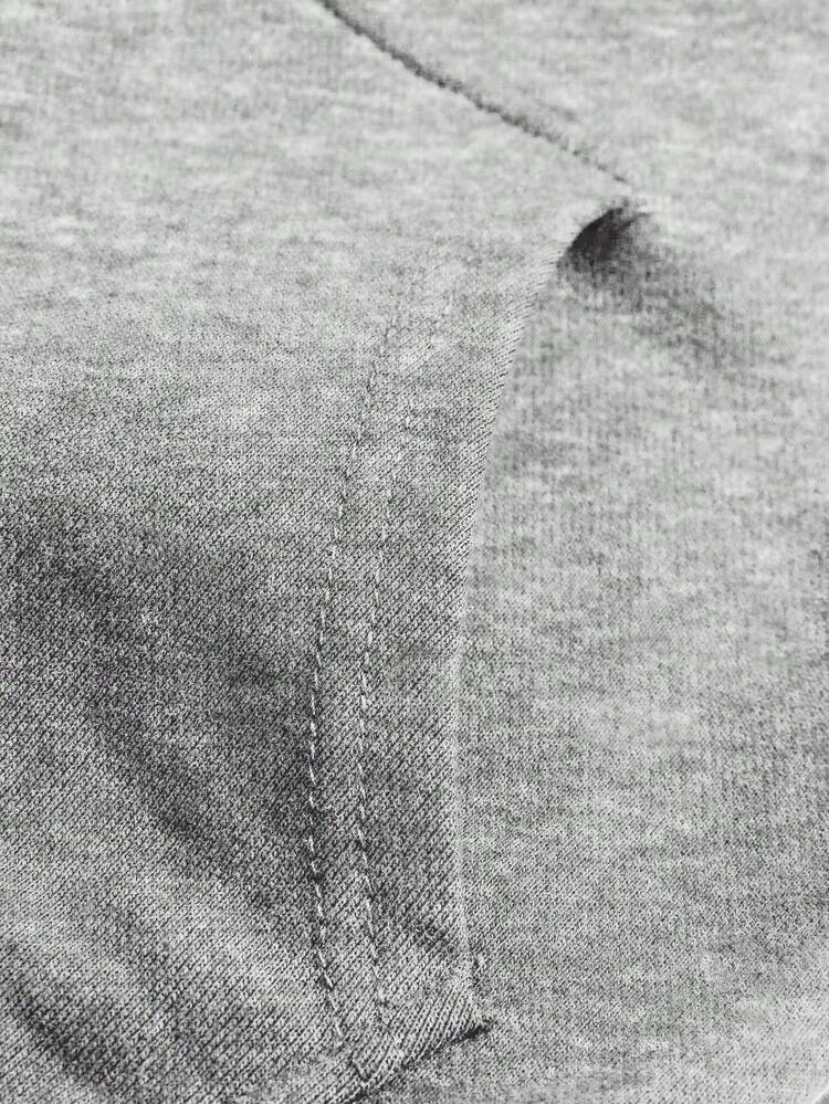 1件装 青少年男童宽松休闲运动百搭小熊印花连帽卫衣外套，秋冬季 - 灰色 - 查看 6