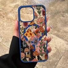 Forest Mushroom Magnetic Pattern Shockproof Silicone Non-Yellowing Transparent Protective Phone Case With Color Frame Gift For IPhone 17 Pro Max Air16 Pro Max 16e 15 Plus 14 13 12 11 XS Max XR X - 黑色 - 查看 4